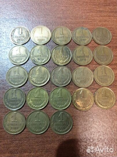 Коллекция монет СССР 1 копейка