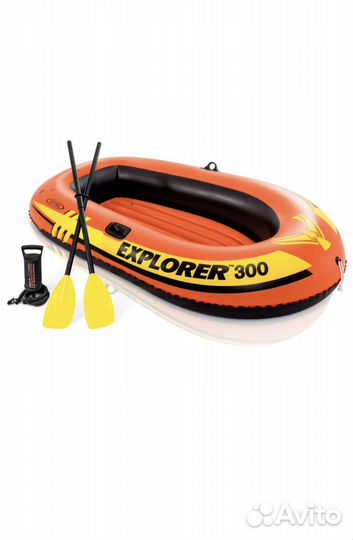 Надувная лодка explorer-300-Set, трехместная intex