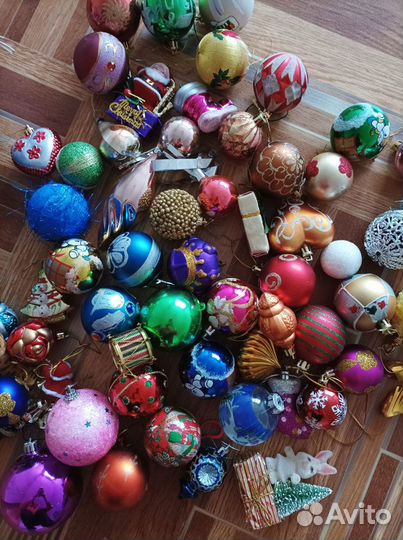 Ёлочные игрушки шары украшения на елку 59 штук