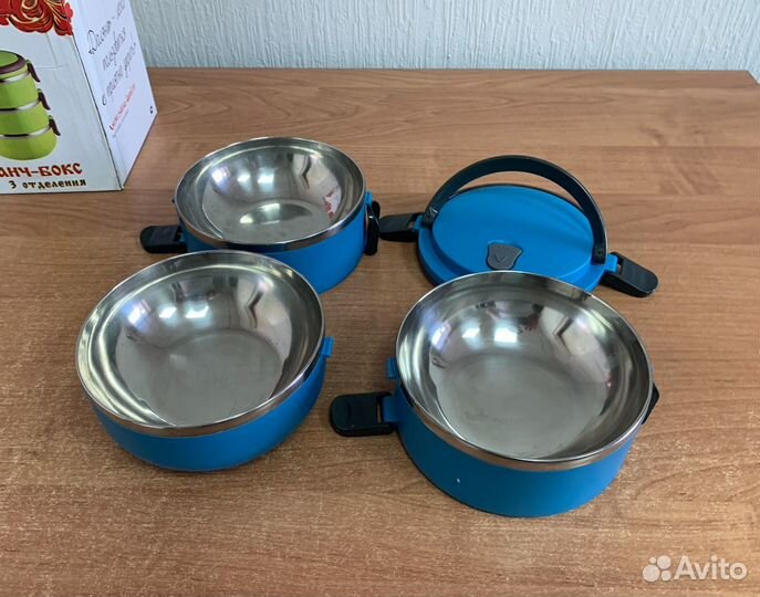 Ланч-бокс 1.5 л, 3 тарелки, сохраняет тепло