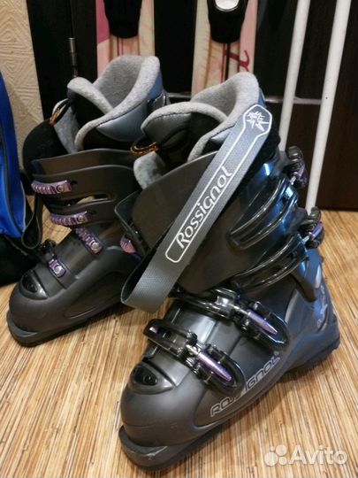 Горные лыжи/крепления /ботинки+сумка /палки