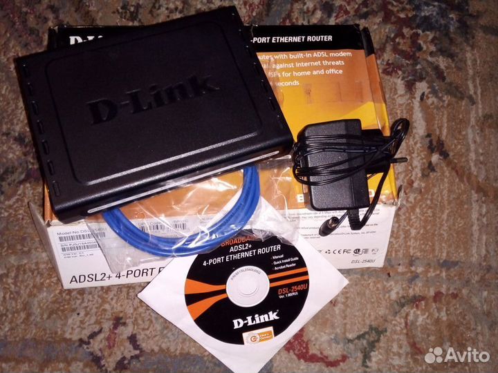 Модем(роутер) adsl 2+4 port ethernet router