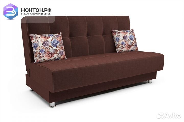 Диван книжка Мария микровелюр коричневый