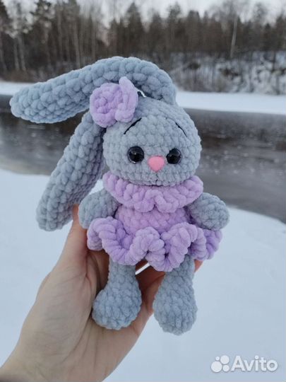 Брелки вязаные крючком панда хаски