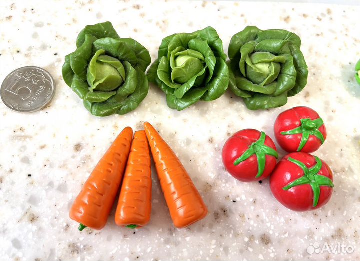 Овощи и фрукты из полимерной глины