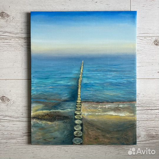 Картина маслом на холсте море, морской пейзаж