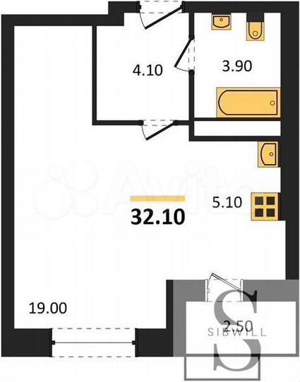 Квартира-студия, 32,1 м², 12/14 эт.