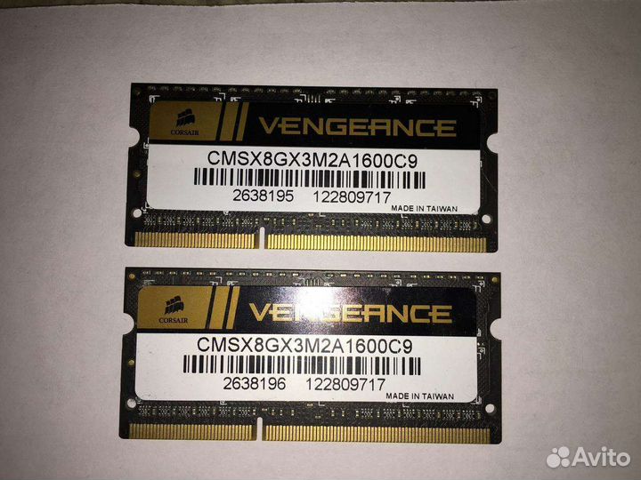 Оперативная память corsair SO-dimm ddr3 8gb