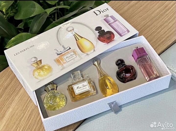 Набор духов подарочный Диор 5 ароматов по 5 мл