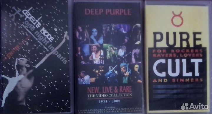 Видеокассеты Depeche Mode, Deep Purple, The Cult