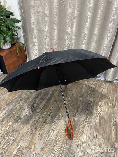 Зонт - трость черный (полуавтомат)