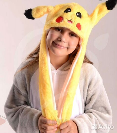 Шапка-ушки пикачу