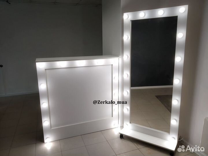 Гримерное зеркало 175/80 с лампочками