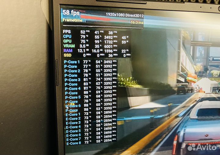 Игровой Ноутбук i7-12700H RTX 3050 Ti