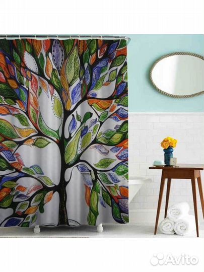 Шторка для ванной тканевая (180*200 см) 