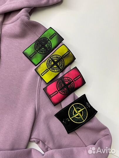 Зип-худи Stone Island + термопатч фиолетового цвет