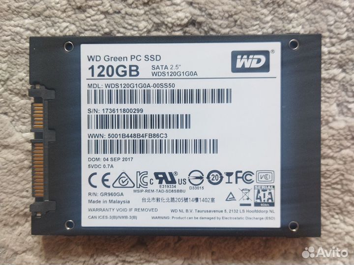 SSD Диск 120 GB WD green
