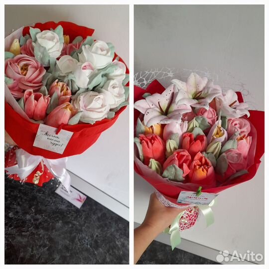 Съедобные букеты из зефира.Сладкие подарки