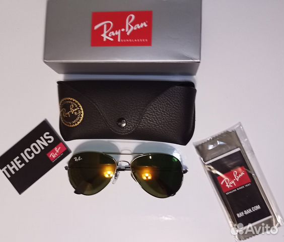 Очки Ray Ban 3026 Aviator large mety green новые