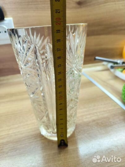 Хрустальная ваза времён СССР тяжёлая