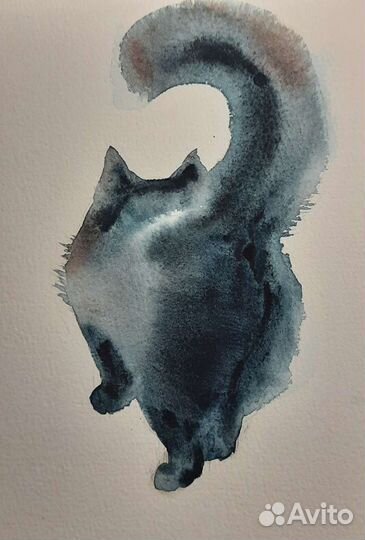 Кошки акварелью