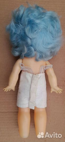 Кукла Мальвина 34 см винтаж СССР голубые волосы