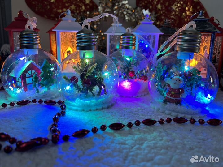 Новогодний светящий шар на елку