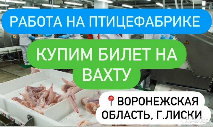 Вахта на птицефабрику/оплата проезда/Сортировщик
