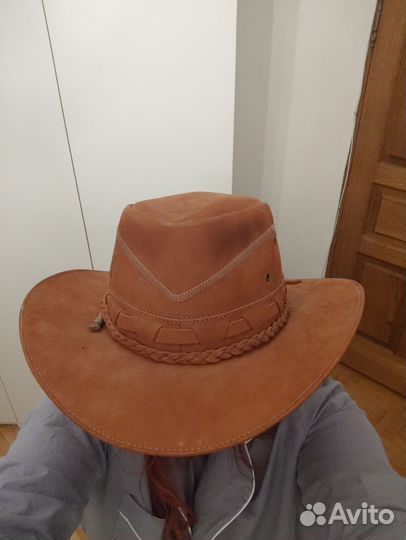 Шляпа кожаная ручная работа