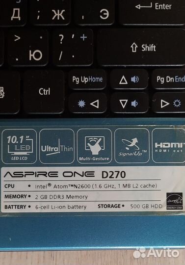 Нетбук Acer aspire one d270, 500 gb
