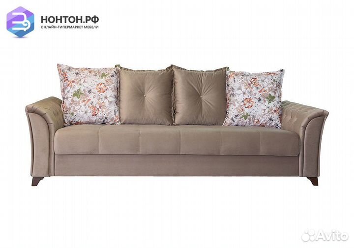 Диван книжка Ирис коричнево-бежевый / коричневые ц