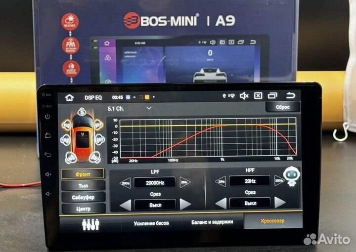 Автомагнитола Bos-Mini A9.4/64.8-ядер.SIM.4G