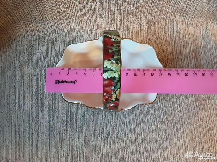 Поднос стеклянный и вазочка керамическая