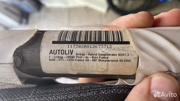 Toyota Yaris 2008 Подушка правая airbag bampt штор