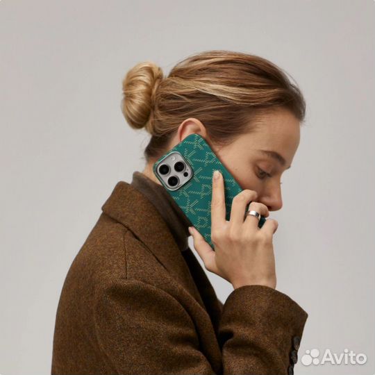 Чехол pitaka Monogram 16 pro max Gold/Green