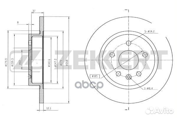 Диск торм. зад. Chevrolet Cruze (J300 J305 J3