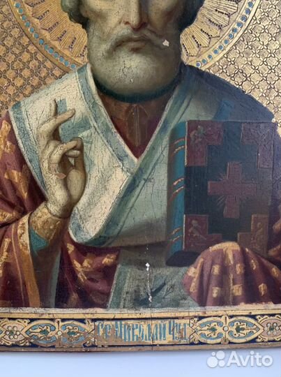 Икона Николай Чудотворец. Конец 19 века