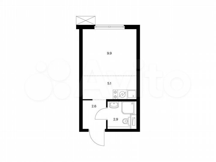 Квартира-студия, 20,5 м², 20/33 эт.
