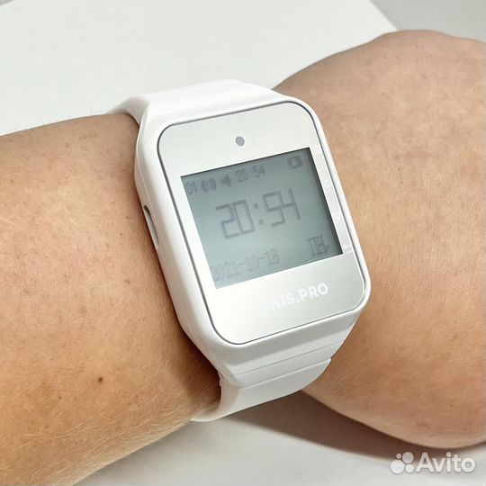 Белый пейджер-часы для вызова персонала