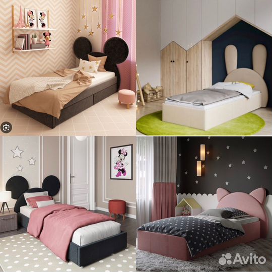 Детская кровать с ушками микки китти
