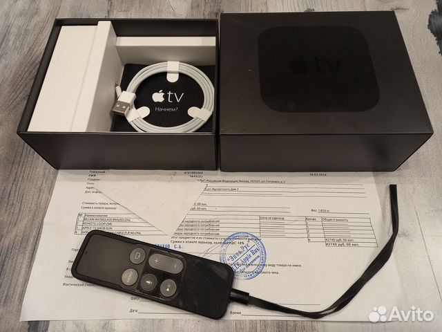 Apple tv 4 64gb HD A1625 + hdmi + чехол + ремешок