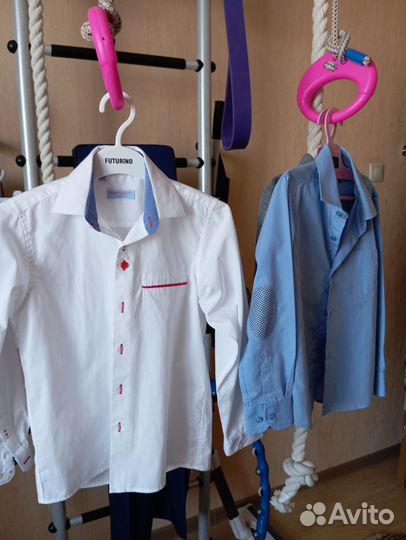 Школьные рубашки 122-128 р. 3 шт. Хлопок