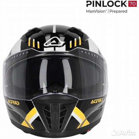 Acerbis X-WAY graphic Full Face Motorcycle Мотошлем Black Yellow
