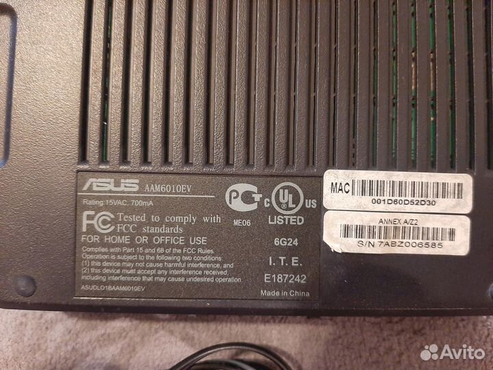 Роутер adsl asus AAM6010EV