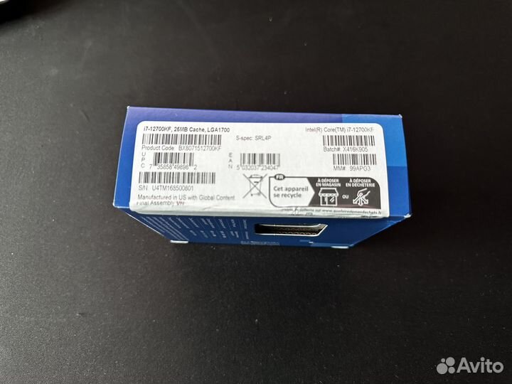 Процессор intel core i7 12700KF BOX на пломбе