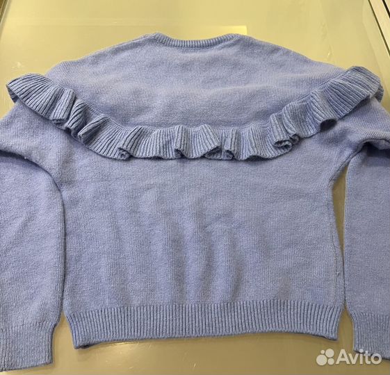 Шерстяной голубой свитер, размер M