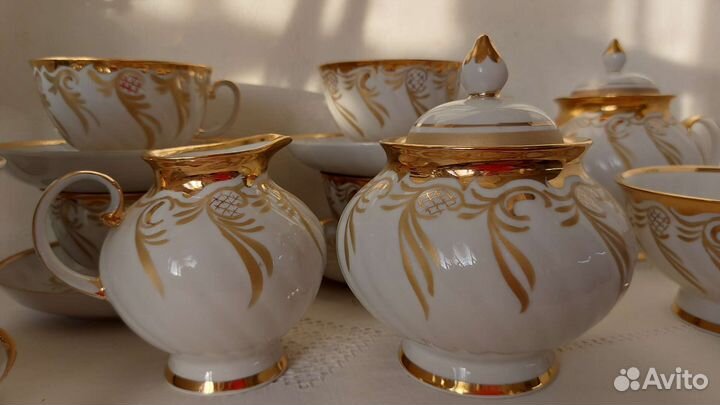 Сервиз чайный Дулево Белая лента