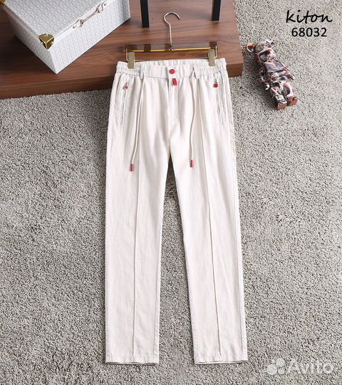 Льняные летние мужские штаны Kiton