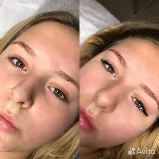 Наращивание ресниц,оформление бровей