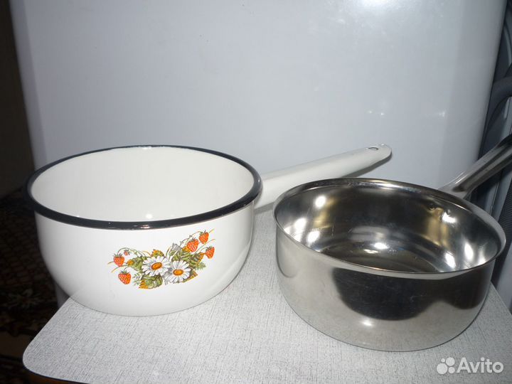 Ковши: нержавейка и эмалированный, новые